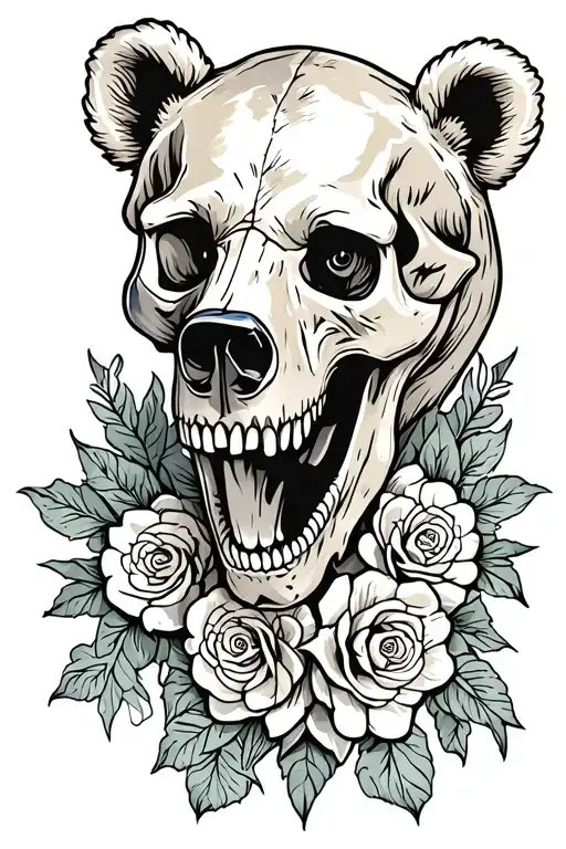 Bear skull tattoo design idea