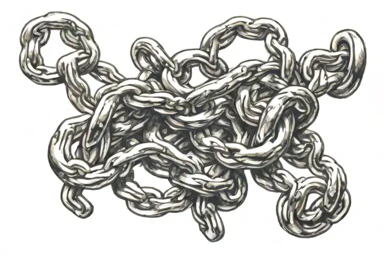 sport climbing top chain links tattoo design idea