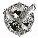 It can live up to 70 years. But to reach this age, the eagle must make a hard decision. In its 40's its long and flexibl tattoo design idea