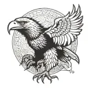 It can live up to 70 years. But to reach this age, the eagle must make a hard decision. In its 40's its long and flexibl tattoo design idea