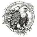 It can live up to 70 years. But to reach this age, the eagle must make a hard decision. In its 40's its long and flexibl tattoo design idea