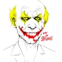  shadow of joker with the yellow outline and red writing why so serious  tattoo design idea