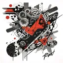 part of snowboard tattoo design idea