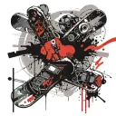 part of snowboard tattoo design idea