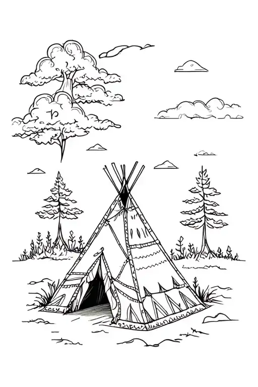 Teepee tattoo design idea