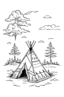 Teepee tattoo design idea