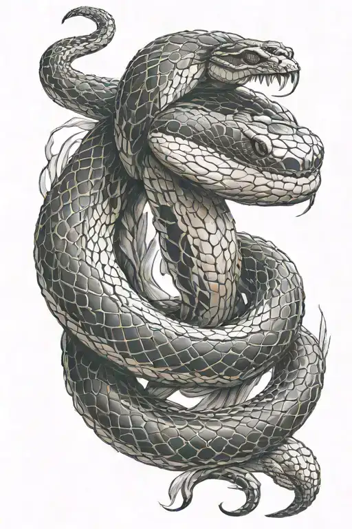 snake wrapped around arm with snakes head resting on the back of the palm tattoo design idea
