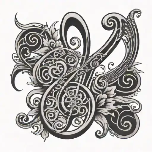 treble clef bass clef tattoo design idea