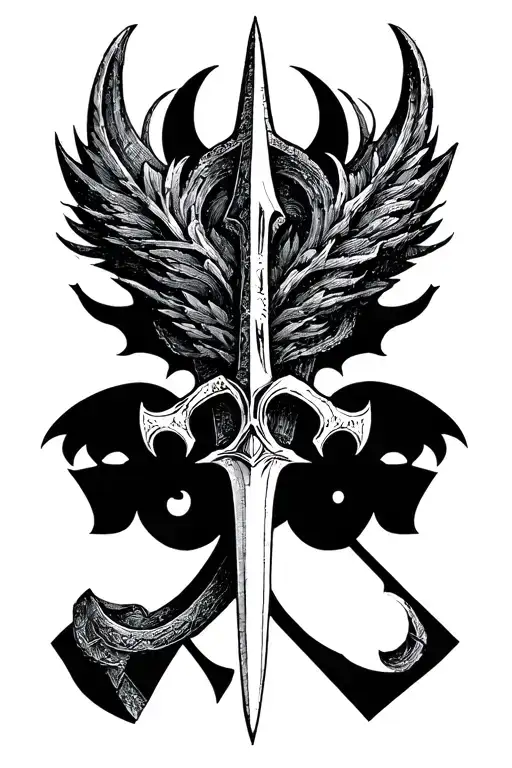 Halberd tattoo design idea