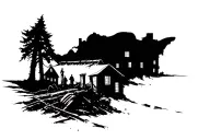 post apocalyptic horror town with traveler tattoo design idea