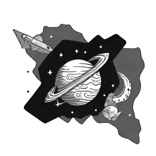 Silence in space tattoo design idea