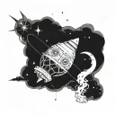 Silence in space tattoo design idea