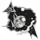 Silence in space tattoo design idea