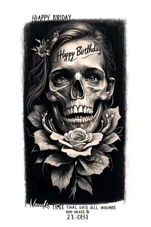 rode w birthday date and time heals all wounds tattoo design idea