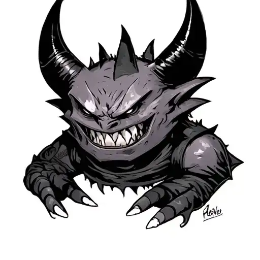 military gengar tattoo design idea