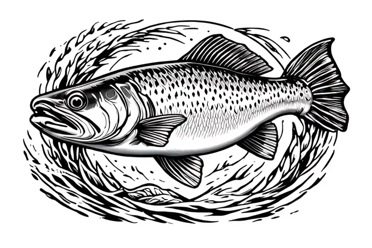 trout tattoo design idea