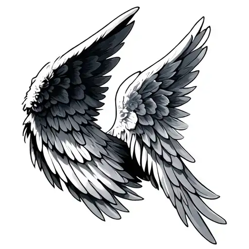 angel wing left one tattoo design idea