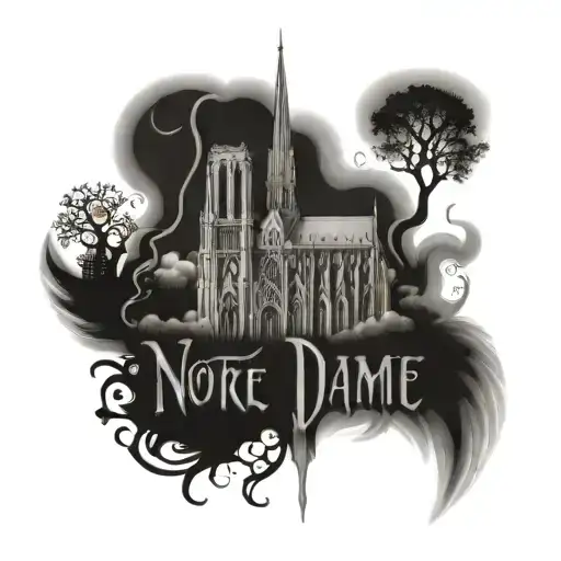 the words "notre dame 33" tattoo design idea