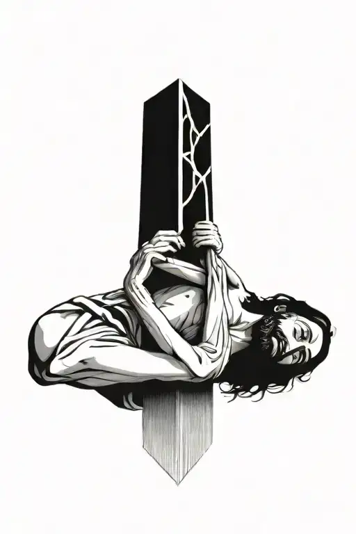 Jesus carrying the cross tattoo design idea