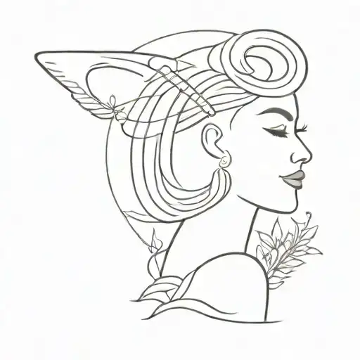 A minimalist silhouette of a beauty business logo with subtle elements of nightlife and travel incorporated, symbolizing the client's professional and personal interests tattoo design idea