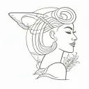 A minimalist silhouette of a beauty business logo with subtle elements of nightlife and travel incorporated, symbolizing the client's professional and personal interests tattoo design idea