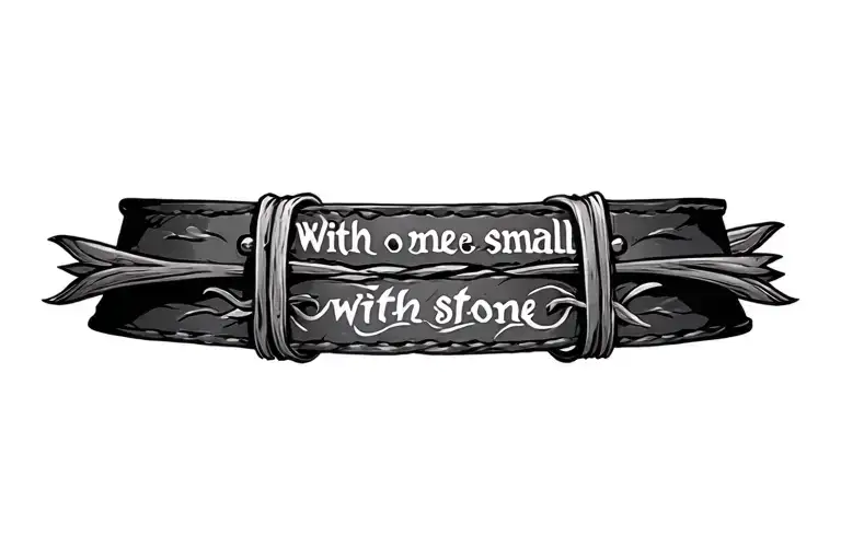 "With one small stone " leather strap band tattoo tattoo design idea