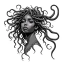 African American Medusa tattoo design idea
