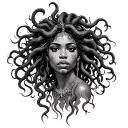 African American Medusa tattoo design idea
