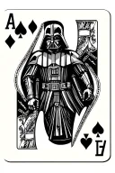 playing card with Darth Vader as king of spades tattoo design idea