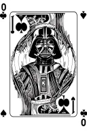 playing card with Darth Vader as king of spades tattoo design idea