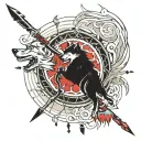 Wolf wounded by arrows  tattoo design idea