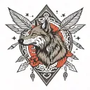Wolf wounded by arrows  tattoo design idea
