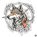 Wolf wounded by arrows  tattoo design idea