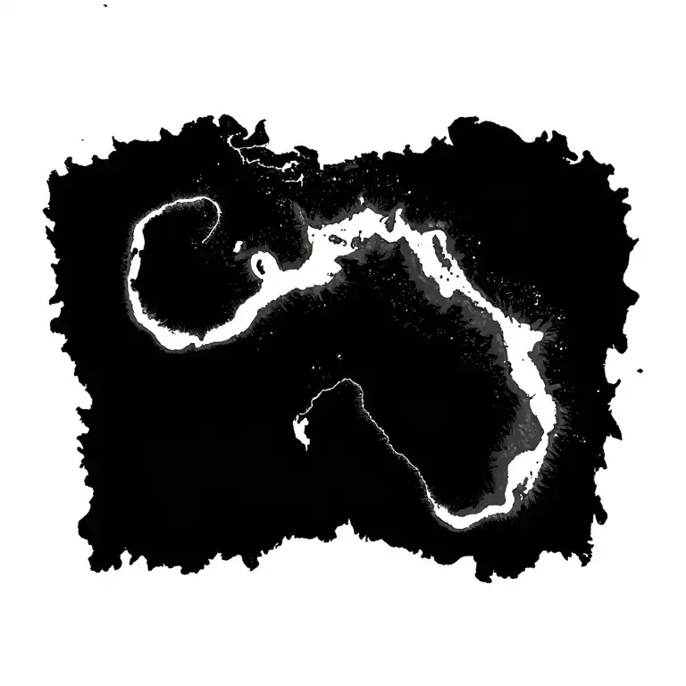 Hawaiian island chain topographical map tattoo design idea