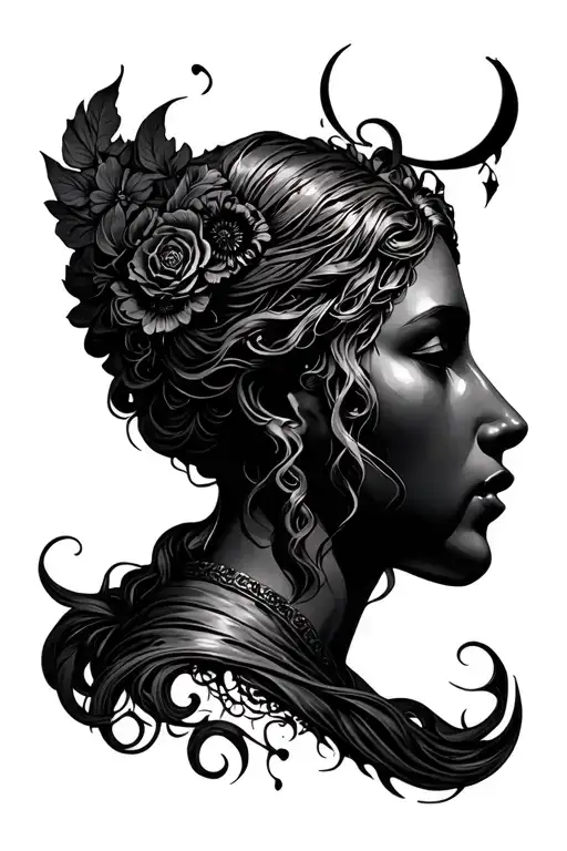 chronos and hygeia  tattoo design idea