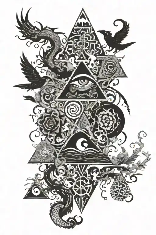 eyeball,pyramid,dragon coil,rose,big tree of life,waterfall,moon,whale,nasty,crow, snakes,earth,mushrooms,marijuana leaf tattoo design idea