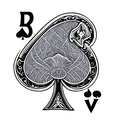 Bnwo, Q inside the Ace, Spade symbol tattoo design idea