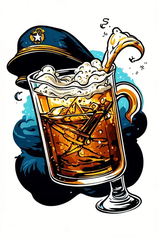 drink to the foam us navy tattoo design idea
