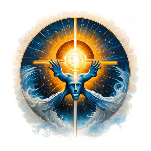 resurrection in 6000s of the holy, even departed, and myhabitants, and I have avail, and they have scattered tattoo design idea