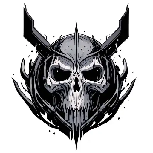 cyber sigilism style tattoo design idea