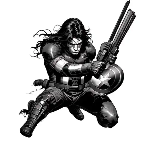 Bucky Barnes Winter Soldier tattoo design idea