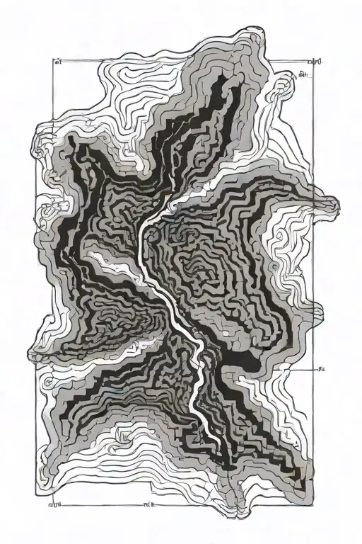topographic map tattoo design idea