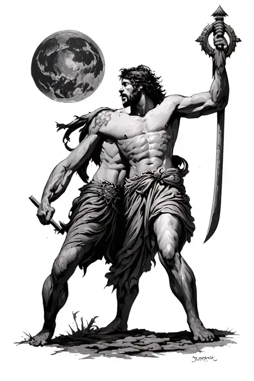 David vs goliath tattoo design idea
