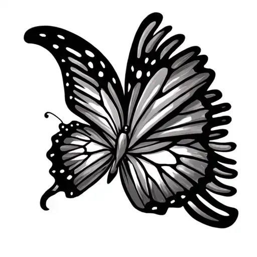 1111 butterfly tattoo design idea