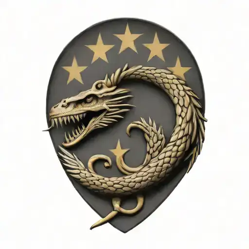 gadsden flag formed by pistols tattoo design idea