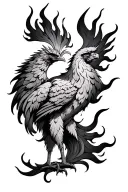 Phoenix with flames  tattoo design idea