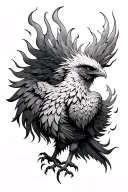 Phoenix with flames  tattoo design idea