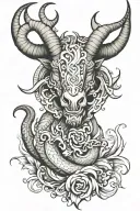 Taurus  with dragon   tattoo design idea