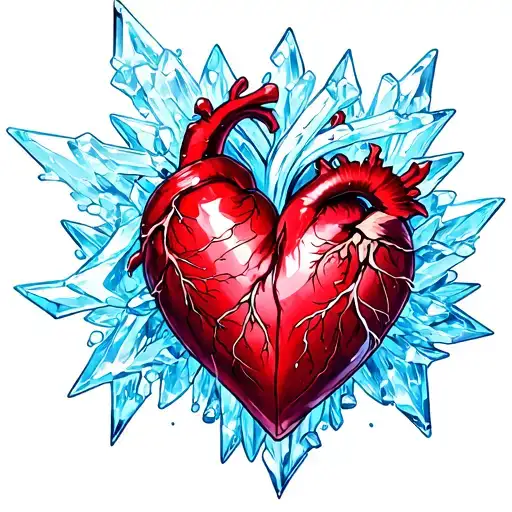a heart made of ice  tattoo design idea