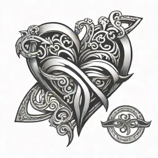polyamory infinity heart tattoo design idea
